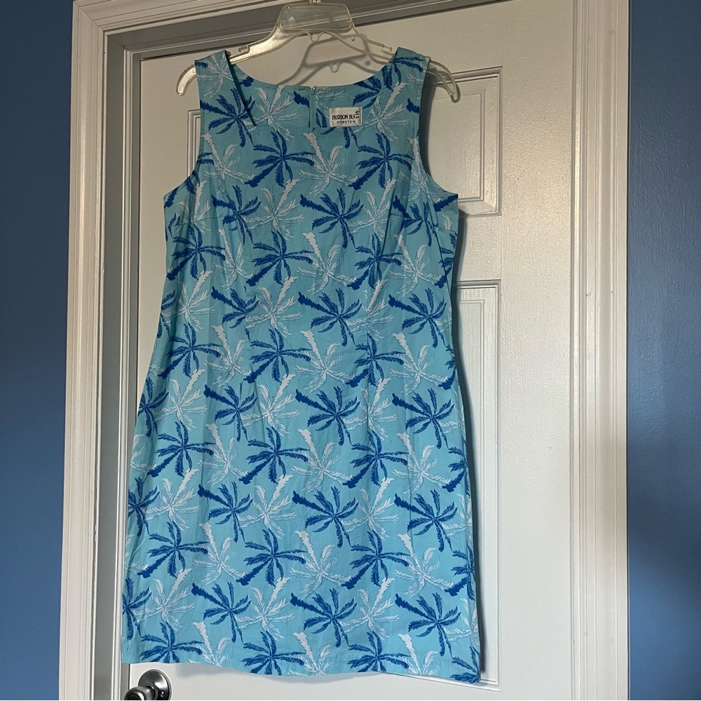 Vintage Y2K Fashion Bug Stretch Women’s large blue tropical vacation dress